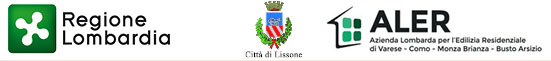 loghi Regione Lombardia |  Città di Lissone | ALER Azienda Lombarda per l'Edilizia Residenziale di Varese - Como - Monza Brianza - Busto Arsizio