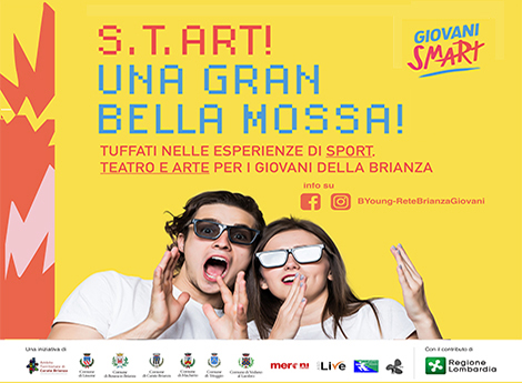 Comune di Lissone - particolare locadina  S.T.Art!  una gran bella mossa! Tuffati nelle esperienze di sport,teatro, e arte per i giovani della Brianza - Giovani Smart