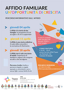 miniatura volantino Affido famigliare un'opportunità di crescita - percorso informativo sull'affido 