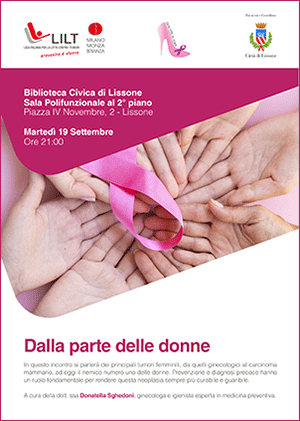 Lissone -miniatura locandina incontro sulla prevenzione  "Dalla parte delle donne" - Biblioteca Civica