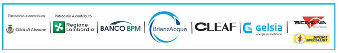 loghi Città di Lissone, Regione Lombardia, Banco BPM, BrianzAcqua, Cleaf, Gelsia, Bicimania, SportSpecialist