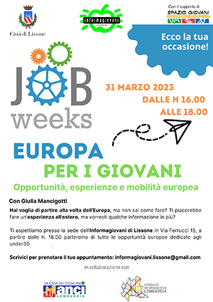 Lissone | miniatura locandina Job weeks 2023 - EUROPA PER I GIOVANI