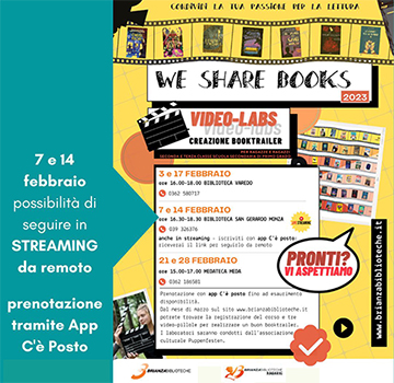 locandina  We Share Books 2023 - Video Labs per la creazione di booktrailer
