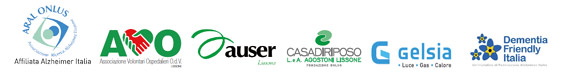 loghi ARAL ONLUS - AVO- AUSER - CASA DI RIPOSO L. e A. Agostoni Lissone - Gelsia  - Dementia Friendly Italia