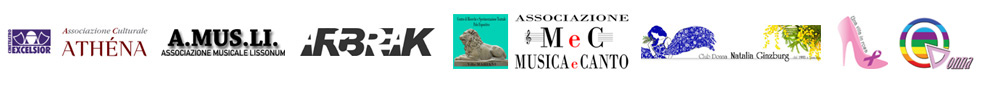 Loghi Impronta Donna 2018: Cineteatro Excelsior, Associazione Culturale Athena, AMUSLI - Associazione Musicale Lissonum, ArteBreak, Centro Sperimentale Villa mariani, Associazione MeC - Musica e canto, Club Donna Natalia Ginzburg, Una Vita in rosa, QDonna