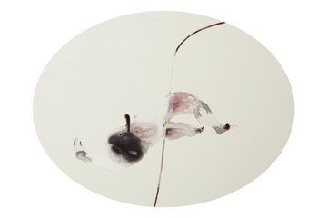 Guglielmo Castelli, Cordiali Saluti, 2014, olio su tela, ovale 250x150cm