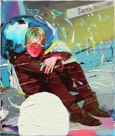 Giuseppe Gonella, Snorty thoughts on the milky haze, 2015, acrilic on canvas, 25 x 30 cm