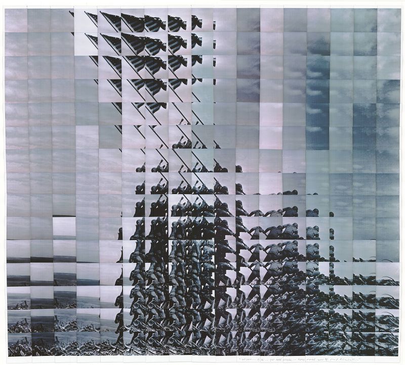 Maurizio Galimberti Iwo Jima, 1945 Fotografia di Joe Rosenthal 2020 Mosaico con Fuji-instax cm 123x111 LUCHI Collection