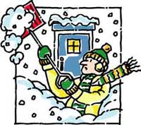 pupazzo che spala la neve