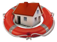icona casa con salvagente