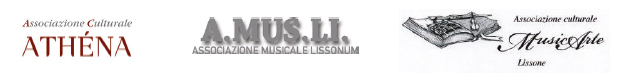 Loghi Associazione Culturale Athena - A.MUS.LI. Associazione Musicale Lissonum - Associazione Culturale MusicArte Lissone
